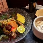 烈志笑魚油 麺香房 三く - 薫る盛り森つけ麺(限定)