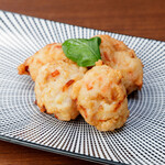 Homemade fish cakes with cheese and crab