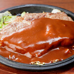 Thick-sliced tonteki with Japanese-style demi-glace sauce