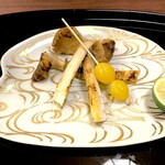 京懐石 みのきち - 旬菜　松茸炭火焼　すだち　割醤油