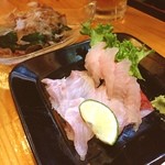 Izakaya mampuku tei - 痛風対策メニューその2  マンピーとハタの刺身(^◇^