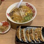 ばりきや源流 - 【2023.9.4(月)】みそばりきめん（並盛・100g）960円＋餃子380円→100円