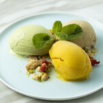 Assortment of 3 types Gelato made with carefully selected ingredients