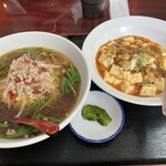 台湾料理 味香園 - ラーメンセット(台湾ラーメンと麻婆飯をチョイス)