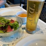 LITORANEO - ランチのサラダとスープとビール！