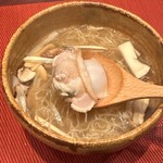 海鮮中国料理黄河 - 汁そば　極細麺香港麺　蛤　松茸　魚出汁