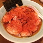 麺通 - カラフト中華らーめん（辛背油）　こってりで　辛さ3倍　780＋40円 チャーシュウ増220円