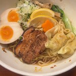 麺食堂 一真亭 - 醤油ばんめん　味玉えびわんたん