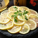 fresh lemon sliced tongue