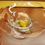 美会 - 毛ガニ　あん肝　とうもろこし　ハーブジュレ