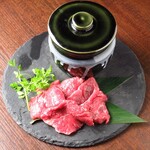 Specially selected red meat pickled in a pot