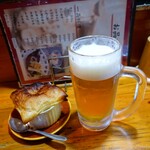 居酒屋 こんどう - 2022年8月　生ビール中【税抜682円】お通しボリュームありすぎ～(+_+)