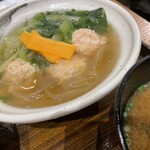 土鍋炊ごはん なかよし - 鳥つくねの定食1200円