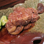 地魚 さとう - 同じくメニューにない素材までは良い椎茸。この状態で出したくなるに納得