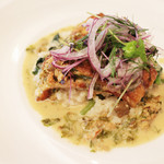 カーサ　エム - メイン：黒鯛のポワレと小松菜のリゾット  '13 9月下旬