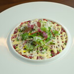 Carpaccio of Japanese black beef skirt steak