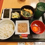 なか卯 - こだわり卵の納豆朝食（ごはん小盛）［340円］