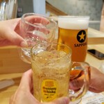カジュアルフレンチBar 7FUKU - 小倉会の3人でカンパイ^^✌︎