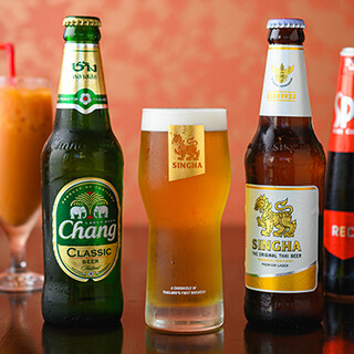 A wide variety of drinks including Thai beer and whiskey