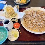 更科 斉とう - じゃこ天ぷら＋田舎蕎麦変更