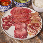 Cow tongue & Miyazaki beef KINTAN Yakiniku (Grilled meat) set