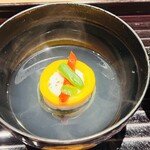 蓬左茶寮 - 紅ずわい蟹の真薯と蓬のお椀