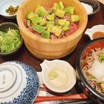 四六時中 - マグロアボカドおひつ、冷やしそば