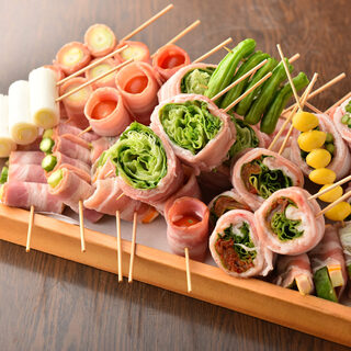 Our specialty! vegetable roll skewers