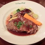 フレンチレストラン 神楽坂 ル コキヤージュ - コキヤージュコース 2000円 の牛ハラミのステーキ 赤ワインソース