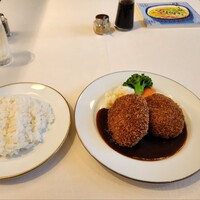 レストラン香味屋 - メンチカツとライス