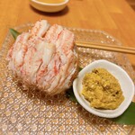 Minamikashiwa Shunno Sengyo To Shiki No Jizake Sushi No Isoichi - 塩ゆで毛ガニ甲羅盛り