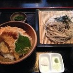 そば処 禅 - ざるそば＋天丼の日替わりランチ　８００円