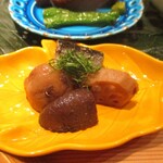 おおたに - 八寸の 鰯の梅煮と夏野菜の山椒煮。