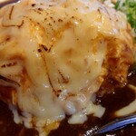 元祖台湾カレー - 炙りチーズオムカレー大盛りのアップ