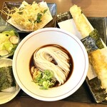 Soramugi - とり天ぶっかけうどん・野菜のかき揚げトッピングのランチセット