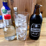 シン たちろまん - 金宮割用焼酎（180ml 250円）＋ホッピー（黒） 250円