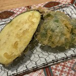 Hakata Tempura Yamaya - なすとピーマン