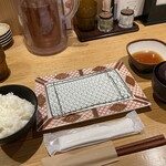 博多天ぷら やまや - ごはん、お味噌汁、天つゆ