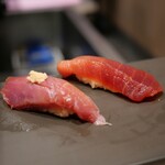 立ち食い鮨 鈴な凛 - スマ、漬けマグロ
