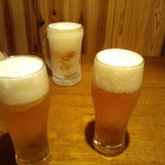 煙人 - 小ビール*2と中ビール