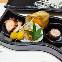 赤坂 鮨葵 - 蛸のやわらか煮、揚げ銀杏、蓮の揚げびだし、きぬかつぎ