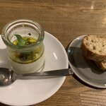 レ・ピコロ - 新玉葱のプリン、北海道産ウニ