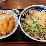 Musashiya - カツ丼セット、冷やしたぬき、中盛り、970円