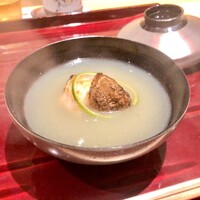 銀座 しのはら - 甘鯛　松茸　銀杏の摺流し　旨味沁みます