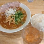 Menya Bidori - 鶏白湯ラーメン、りんごビネガー、ご飯