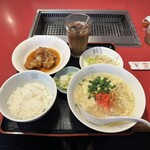 朝鮮飯店 - 【2023.9.6(水)】日替わりランチ（かき玉塩ラーメン＋ユーリンチー）740円