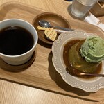 魚ノ哲学 - デザートコーヒーと抹茶プリン