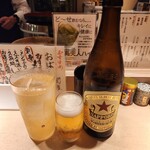 Yakitori To Unagi Hyoutan - 梅酒ソーダと瓶ビールで乾杯