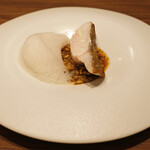 アマラントス - ランチコース 15950円 の長崎県キジハタ ムール貝の泡