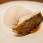 アマラントス - ランチコース 15950円 の長崎県キジハタ ムール貝の泡